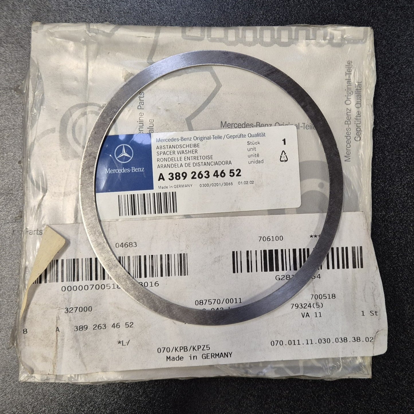 Unimog, MB Trac Abstandsscheibe Vorgelegewelle - A3892634652